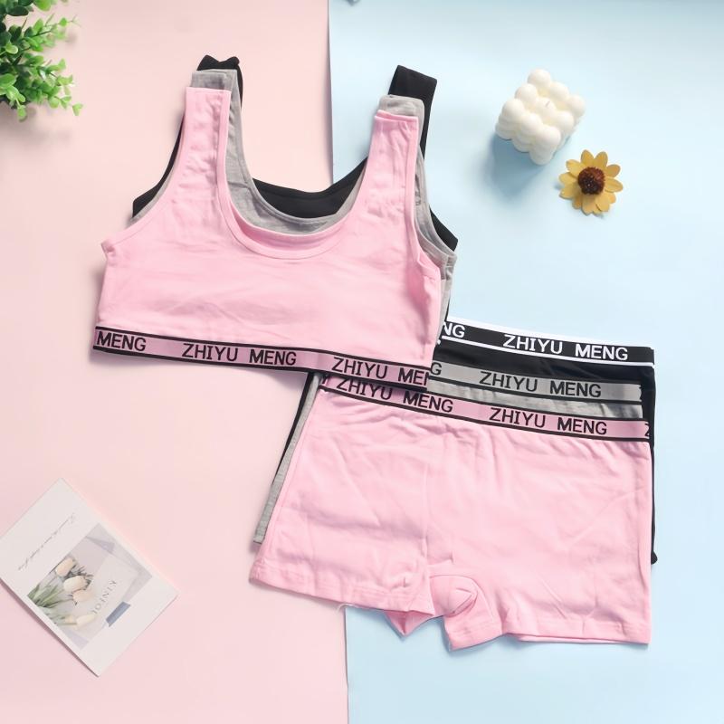 Bielizna dziewczęca Camisole Bawełniana Hipster Regulowana chusta Duża dziewczynka Letni biustonosz treningowy 8-14 lat