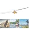 Mini Portable Telescopic Pocket Pen Shape Fishing Rod Pole & Fishing Reel(silver)