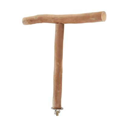 Posatoio a T in Legno per Uccelli Divertente per Grattare le Zampe, Masticare, Esercitare, Alleviare la Noia Supporto in Legno per Pappagalli