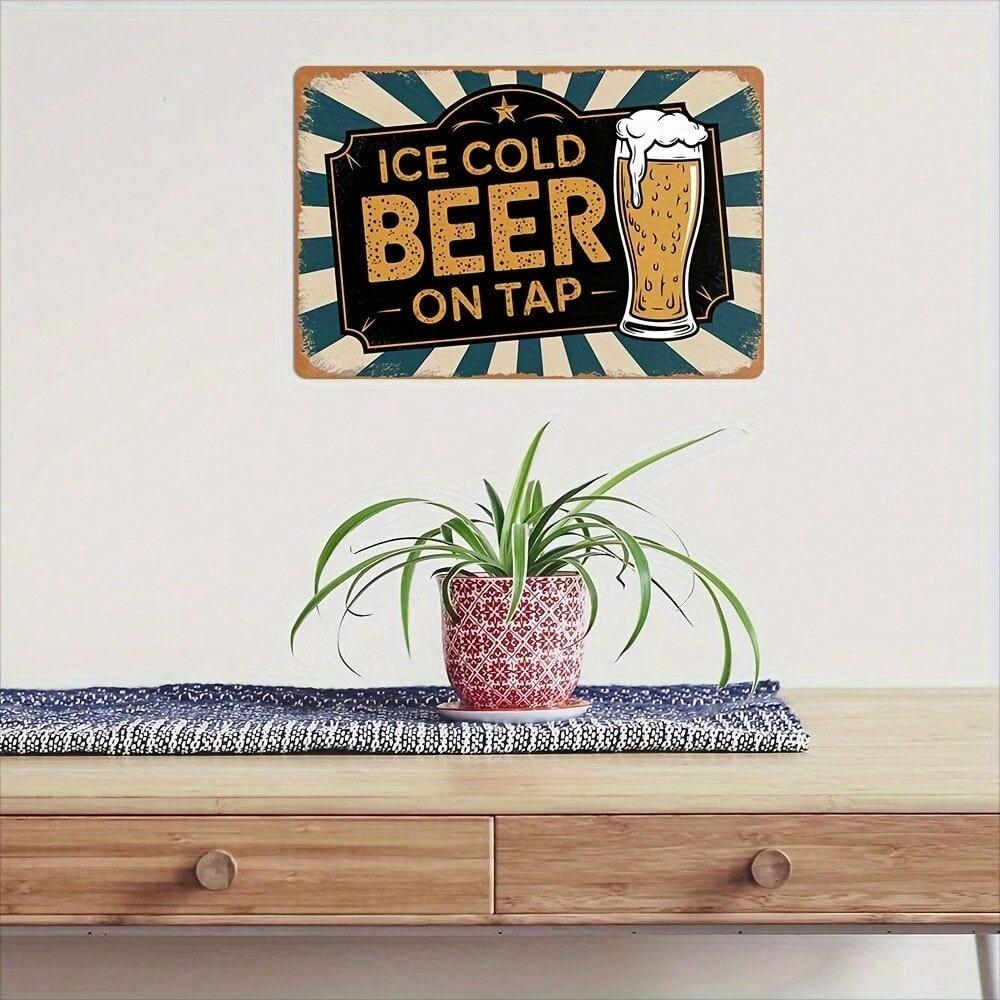 Vintage Metal Tin Sign 12x8 Inch Retro Beer Wall Art for Home Bar Pub Decor