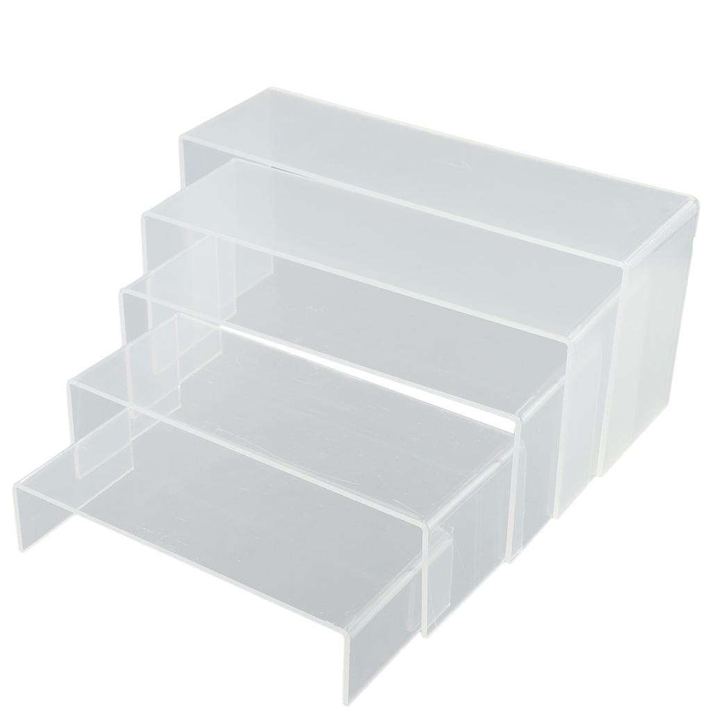 5pcs Clear Acrylic Retail Display Stands Plinth 18cm-26cm 4mm