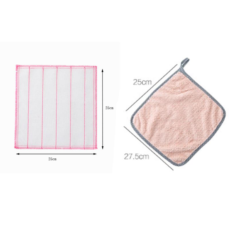 Anti-Oil Kitchen Towel 8 Layers Microfiber Kitchen Cleaning Cloth Thicken Absorbent Scouring Pad Kitchen Daily Dish Towel 30cm