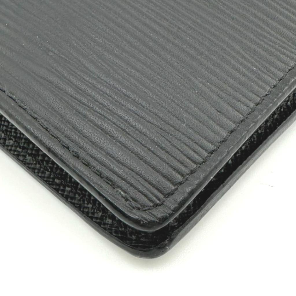 LOUIS VUITTON Longwallet Epi leather portefeuille brazza M60622 purse Noir Black Used