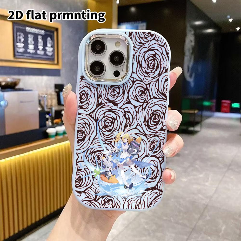 Phone Case: 2D Flat Design Suitable for iPhone 18 17 16 15 14 13 Pro Protective Case, Couple Style, Twin-tail Girl, Christmas and Halloween Gift