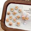 30Pcs Cartoon Bunny Nail Art Charm 3D Candy Color Resin Cartoon Little Brown Bear Nail Decoration Kawaii Nail Accessories