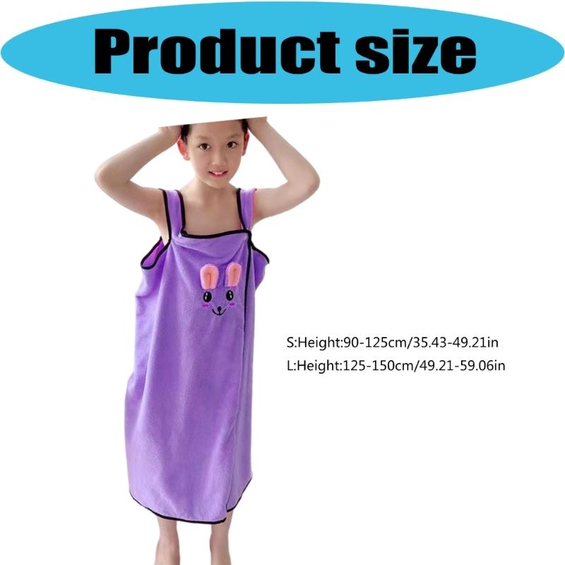 Kids Bathing Towel Comes With Hair Accessory Gentle On Sensitive Skin