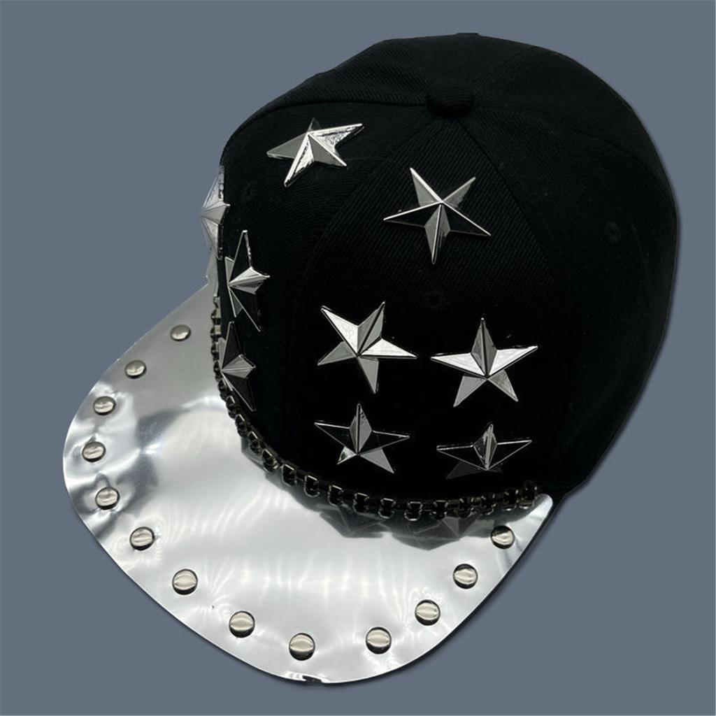 Stylish Rivet Baseball Hat with Adjustable Buckle Duckbill Hat Punk Hip Hop Hat Men Baseball Hat For Party Music Concert