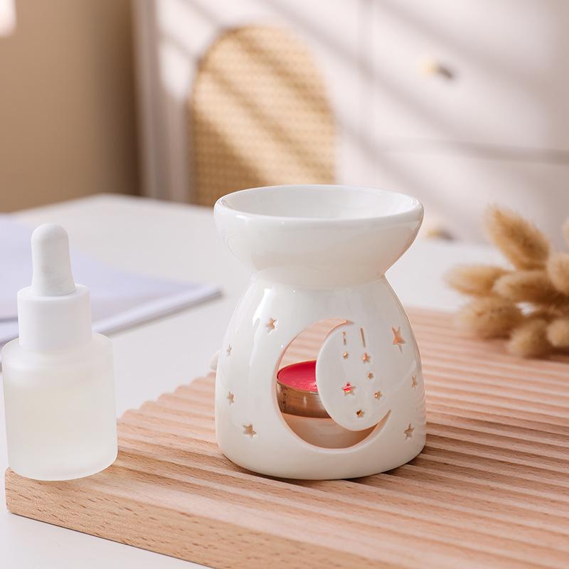 White Porcelain Essential Oil Burner Candle Aroma Diffuser - Ceramic Aroma Lamp 25 New Designs