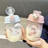 Water bottle large capacity ins children's straw plastic cup high value water cup girls students portable cup cute cup