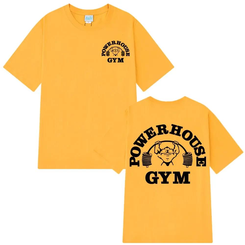Powerhouse Gym Logo Graphic T Shirts Unisex Wounisex Olympia Fitness Short Sleeve Tshirts Summer Pure Cotton Vintage Unisex Tshirt Tops