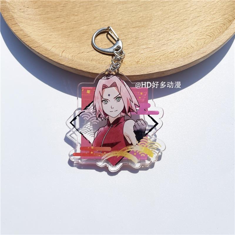 Anime Naruto Acrylic Keychain Accessaries Uzumaki Naruto Cartoon Keyring