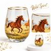 Decorative Glass Tumbler with Horse Print for Home Use Suitable for Juice and Beverage Drinking Durable and Stylish Design
