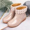 Rain boots women's low tube non-slip fashion kitchen women's rain shoes short tube fashion water shoes beef tendon sole adult water shoes