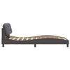 Vidaxl Bed Frame with Headboard, Grey, 100X200 Cm, Faux Leather
