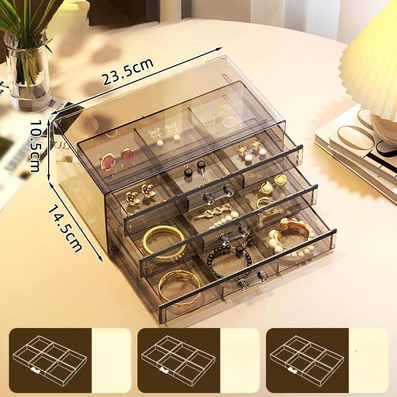 Jewelry Storage Box, Bracelet, Earrings, Stud Earrings, Earrings, Bracelet 72 Grids, Anti-oxidation New Drawer, Transparent Acrylic Box.