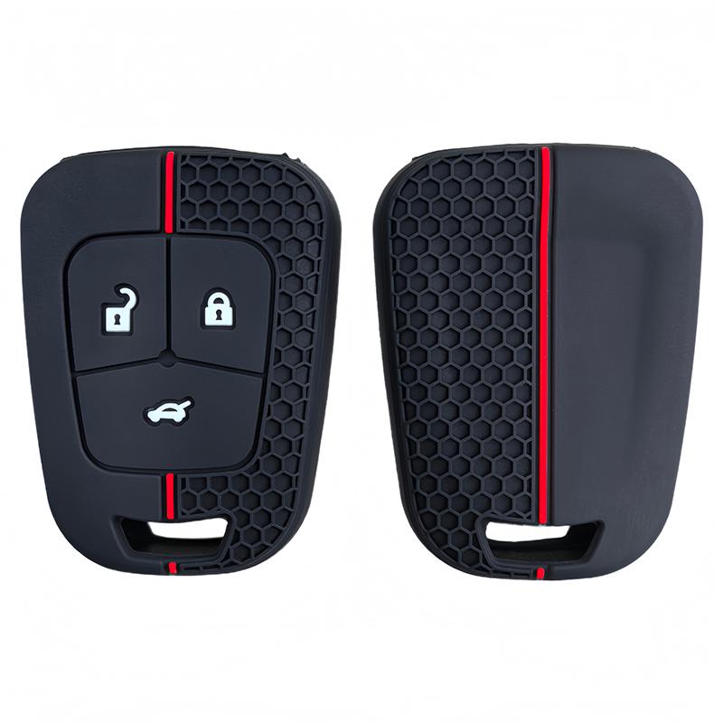 Silicone Car Key Case Cover Remote Key Shell For Chevrolet Camaro Sonic Cruze Malibu Volt Spark Equinox Key Fob Case 3 Button