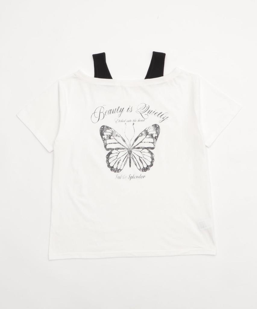 WEGO Short Sleeve Tank Layered Big Summer Korean Size White Women's T-Shirt, Top, Style, Off-the-Shoulder, T-Shirt, Clothes, Streetwear, Style, F,