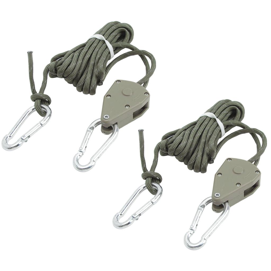 2 Pcs Camping Tent Wind Cord Outdoor Tent Rope with Pulley Canopy Quick Setup Camping Rope