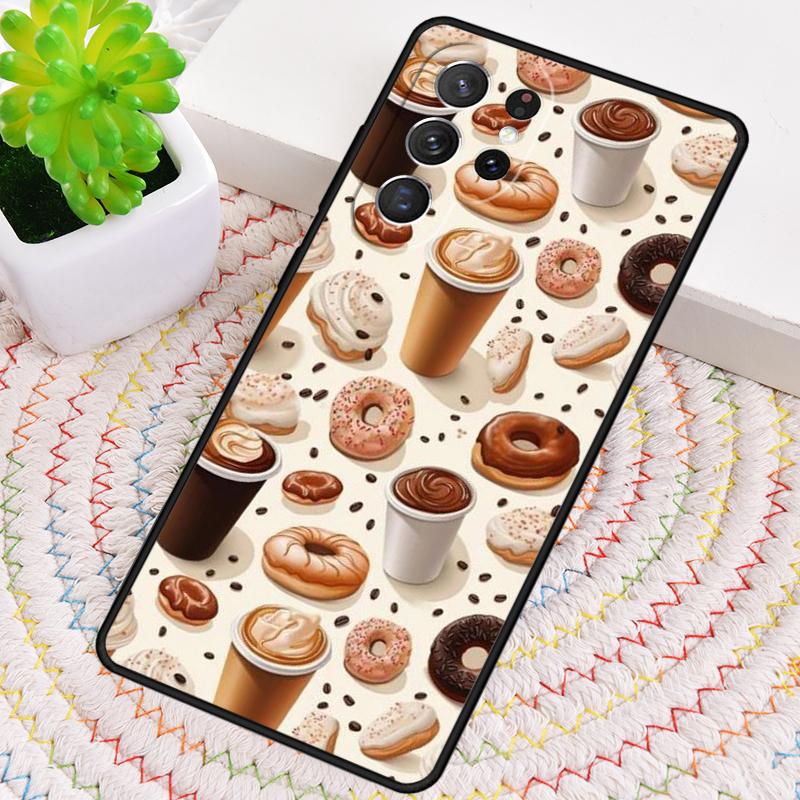 Donut Sweet Desert Coffee Phone Case for Samsung Galaxy Note 10 Pro S26 Ultra S23 S24 FE S25 S21 S22 PLUS Shockproof Cove