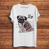 Yakuza Tattoo Mopshond Anatomie Grappig T-shirt Unisex Wit Casual Korte Mouw T-shirtUnisexga Unisex Streetwear T-shirtademend