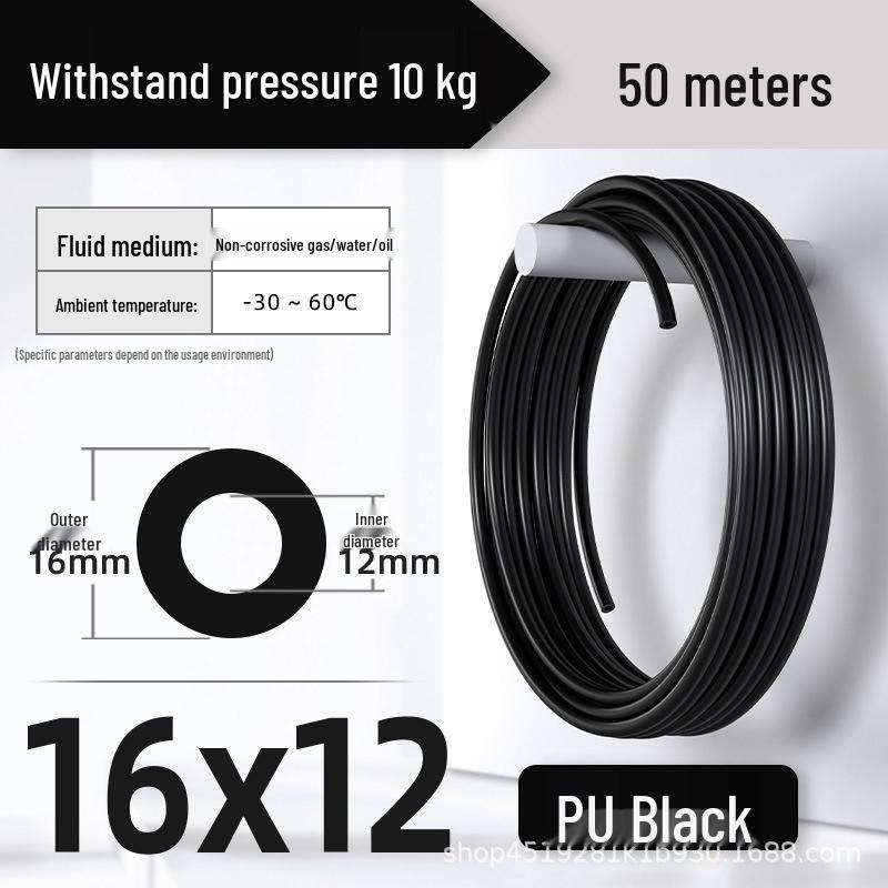 Zhuo Ji 8mm High-Pressure Transparent PU Air Hose for Air Compressors (Sizes: 4/6/10/12/14/16)