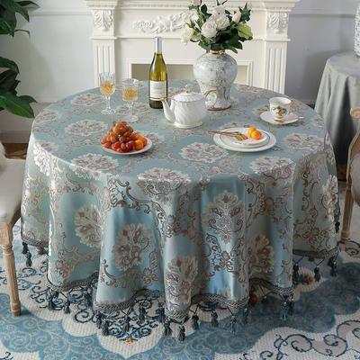 Tovaglia di lusso europea con nappe, rotonda, 150 cm, 180 cm, vintage, jacquard, rettangolare, quadrata, per sala da pranzo, decorazione per feste