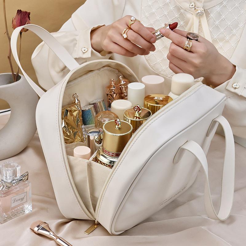 New Moon Half Bend High Value Partition Storage Portable Large Capacity Cosmetic Bag Premium Sense Large Travel Wash Bag