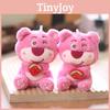 Adorable Pink Strawberry Bear Plush Keychain Soft And Cute Toy For Bag Or Purse Decoration
