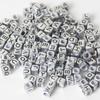 100Pcs Square Acrylic Letter Beads Random Mixed Alphabet Loose Beads For Diy Children'S Jewelry Making Crafts 6X6Mm