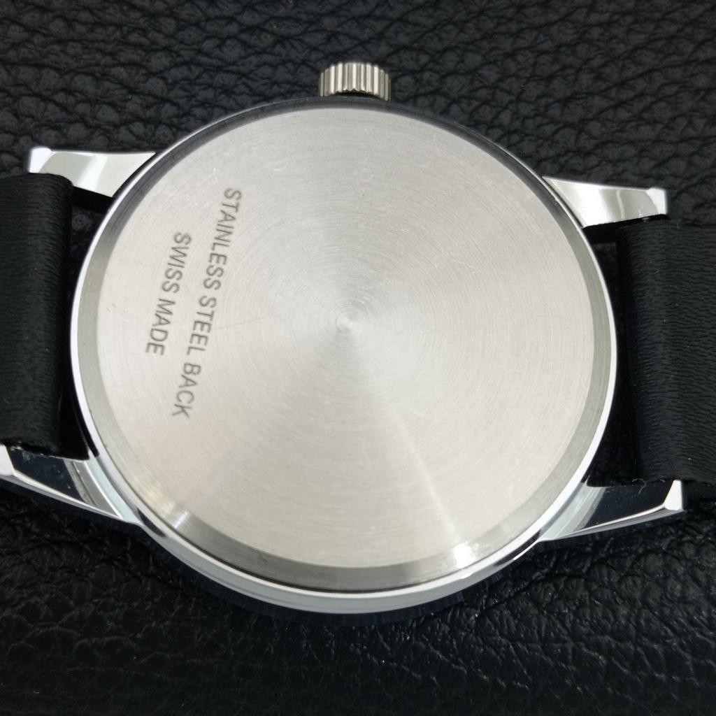 HAND-WINDING VINTAGE MONTINE SWISS MENS REFURBISHED BLACK DIAL WATCH a445227-1