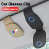 BBJK3 For BMW M X1 X2 X3 X5 X6 E46 E39 E90 E36 E60 E34 E30 F30 Magnetic Leather Eyeglass Hanger Clip Universal Car Sunglasses Holder