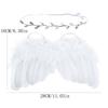 (Proyector)Conjunto de diadema con diamantes de imitación y plumas de Ángel, diadema de flores de gasa para bebé, accesorios para el cabello, disfraz de utilería para fotografía de recién nacido