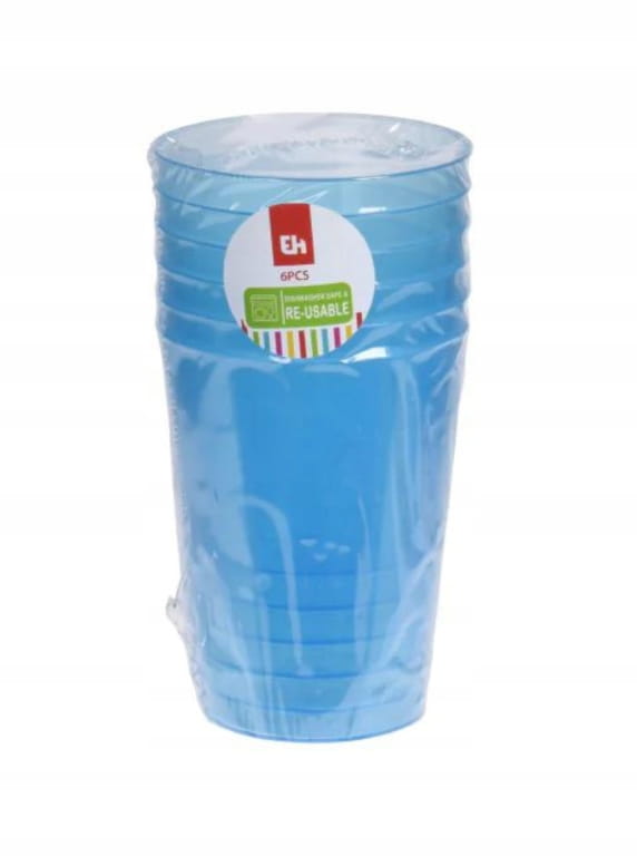 Set of 6 Colored Plastic Cups