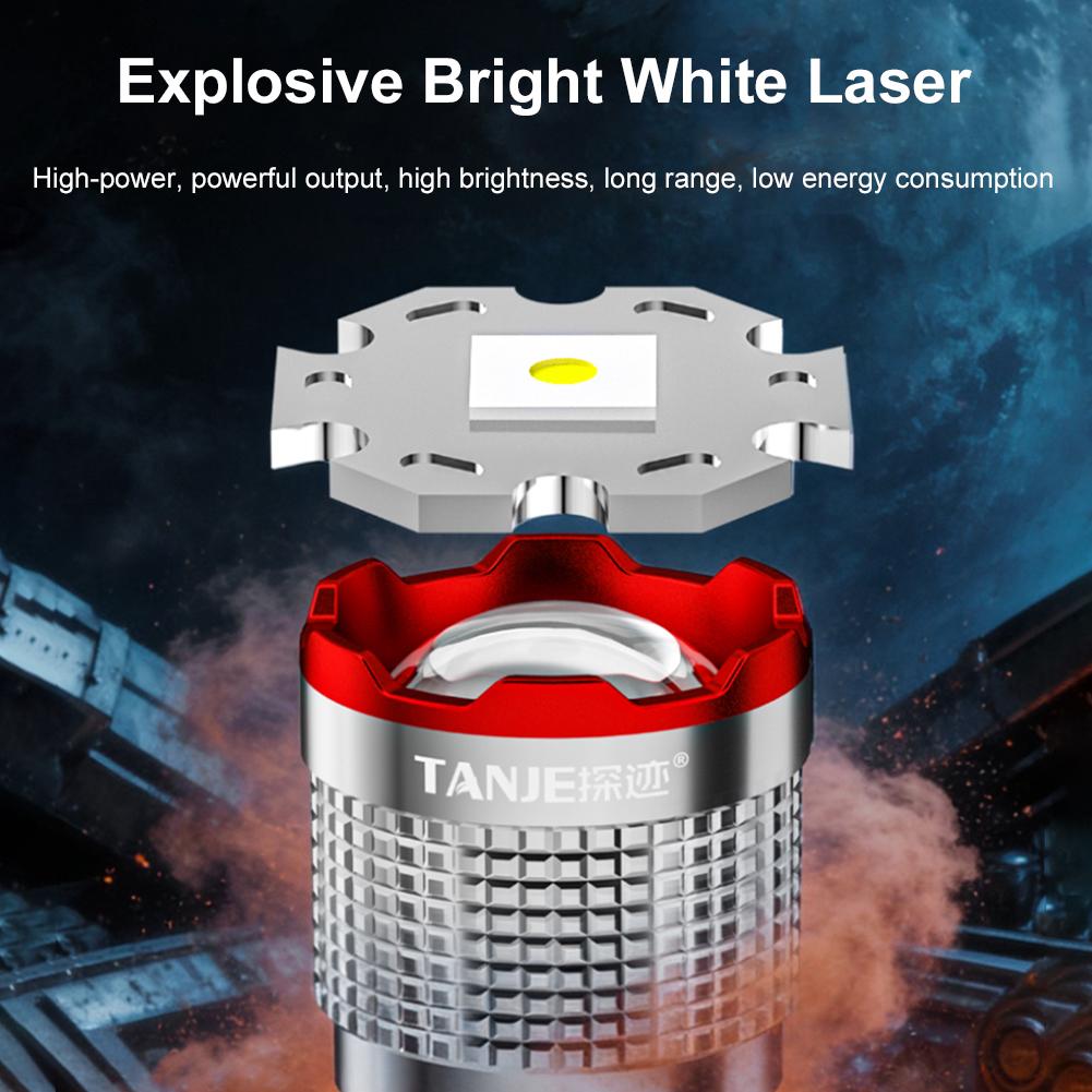 Powerful LED Flashlight Rechargeable Lamp Side Light Waterproof Tactical Lantern Handheld Torch Outdoor Camping Hiking
