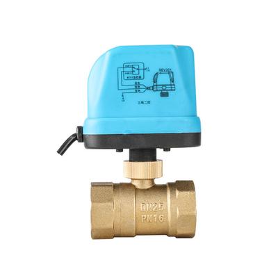 V/álvula de bola de lat/ón motorizada electrica 1,1//2,3//4,DN25 AC 220V Impermeable 2 v/ías y 3 cables con actuador
