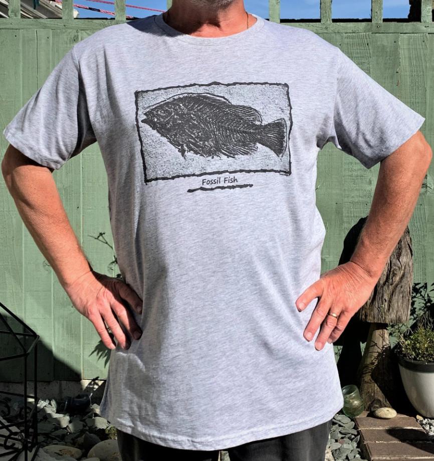 Fossil Fish Print T-shirt size S-5XL S
