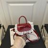 Style Lace Handbag For Women With Pu Material Small Square Bag For Casual Daily Use