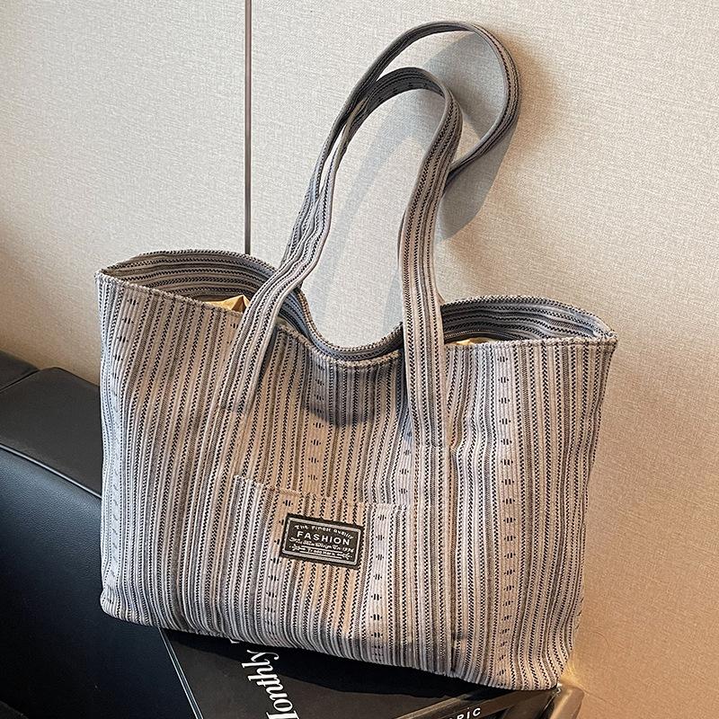 Large Capacity Cloth Bag Women's Bag Autumn and Winter New Commuting Tote Bag Ins College Students' Class One-shoulder Handbag