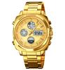 SKMEI 1673 Practical Sporty Men's Dual Display Watch Steel Strap Life Waterproof Fashion Outside Style Male Wristwatch