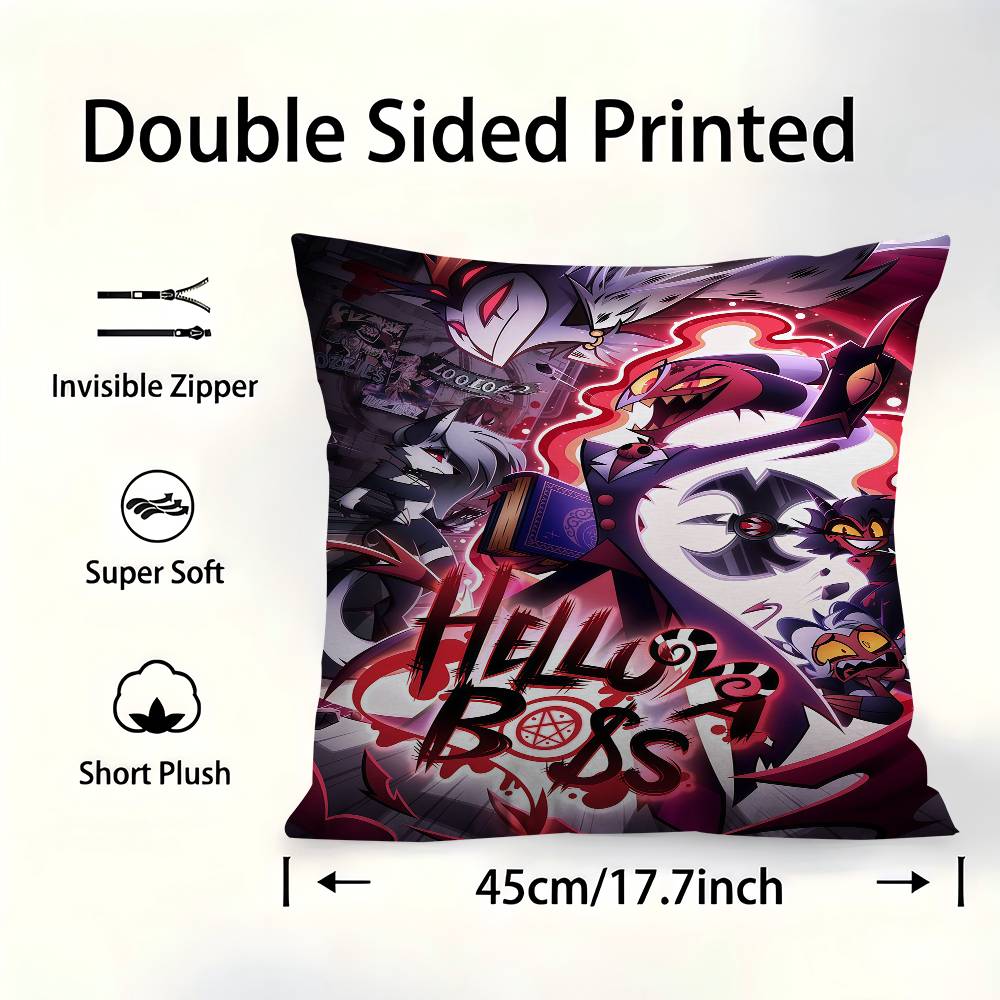 Hazbin HHotels Angel Dust Alastor Pillow Cushion Cover Pillowcase Living Room Sofa Home Decor Customized