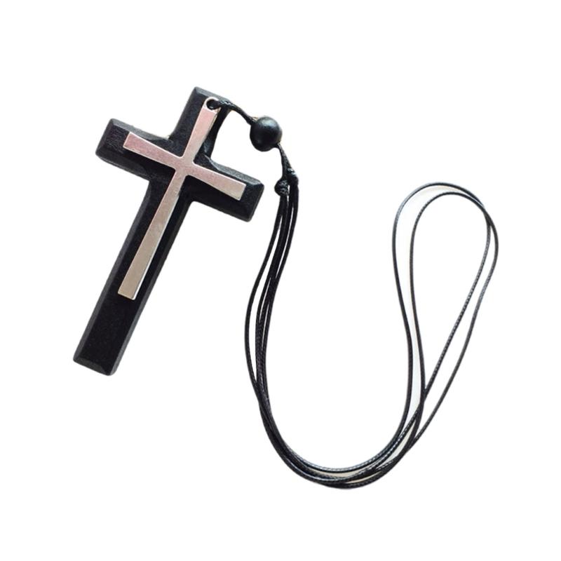 

Polished Crucifix Charm Necklace Adjustable Length Neckchain Stylish Clavicle Chain for Daily Wear and Music Festivals 1