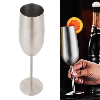 Wide Mouth Metal Goblet Rustless Steel Wine Goblet Reusable Bar Stem Cup  Cocktail Serving
