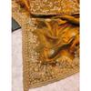 Wunderschöner Sari ist elegant mit schwerem Fandy Satinseiden-Sari dekoriert