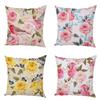 Nordic Style Rose Flower and Birds Pillow Case Cushion Cover for Car Peach Skin Decor Flower Plant Animal Throw Pillowcase