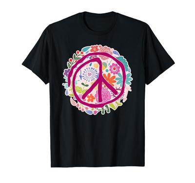 Flower Power PEACE Sign 1 Happy Fan Fun - T-shirt