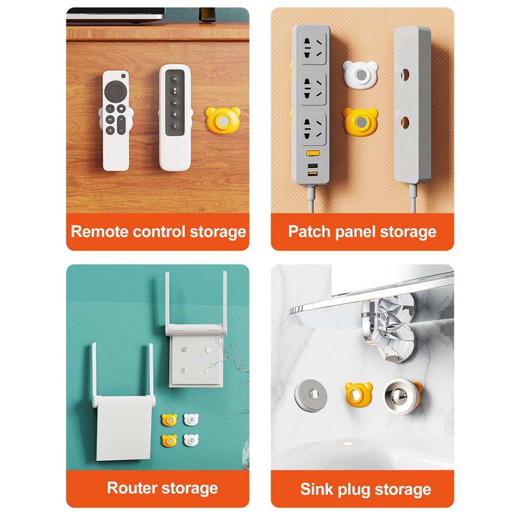 4pcs Magnetic Hooks Wall Mounted Remote Control Storage Rack No Punch Plug Router Hooks