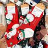 Cartoon Christmas Socks Cartoon Santa Snowman Mid-calf Socks Fall and Winter Mid-calf Red Socks