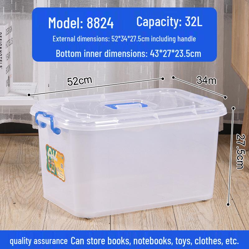 Kangzhihao Wheeled Clear Storage Box for Clothes, Toys, & Books