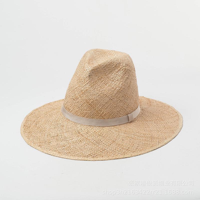 Spring and summer new fashion high-top treasure grass big-brimmed straw hat outdoor travel sun protection sunshade beach straw hat