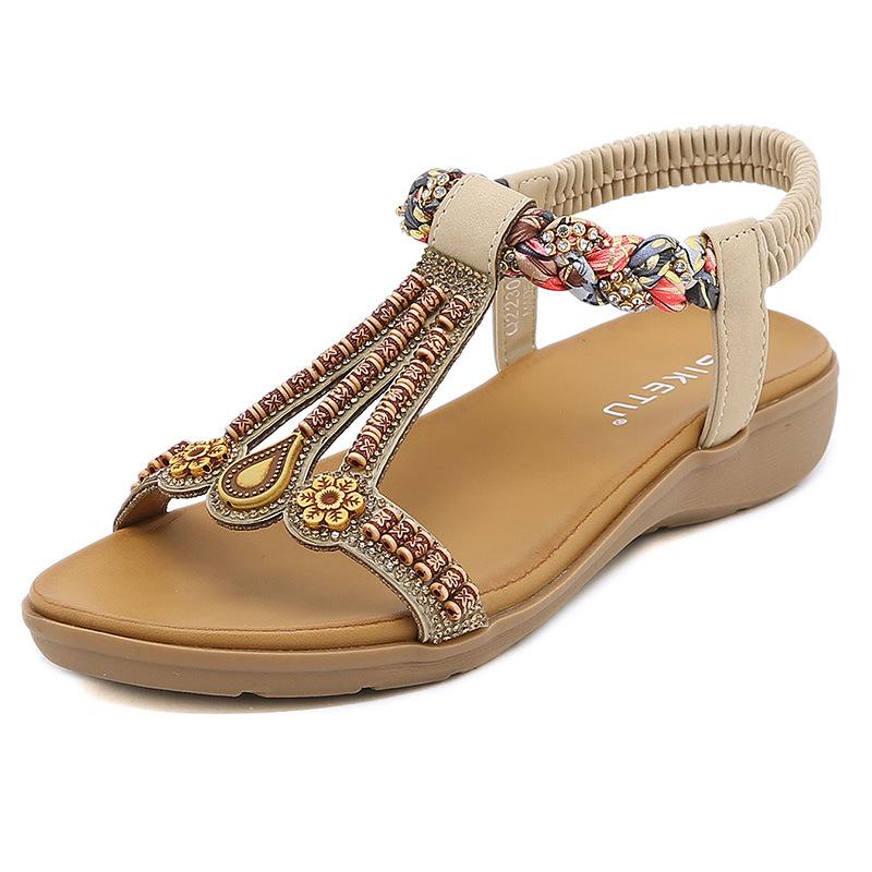 

2026 Summer New Versatile Fashion Trend Women s Sandals Elastic Band Lightweight Comfortable Sandals Breathable Ethnic Style 37